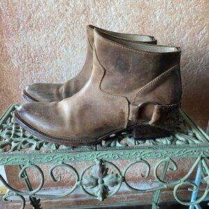 Freebird by Steven Distressed Tan Harness Ankle Boots size 9 M